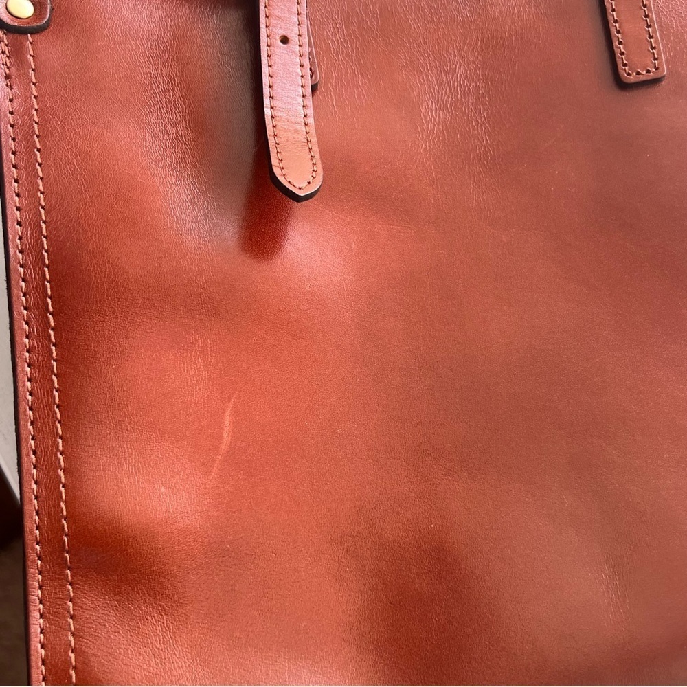 Patricia Nash Leather Genevieve Tan Filligree Satchel/Tote - Picture 5 of 13
